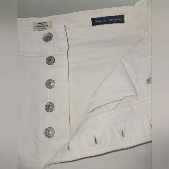 Citizens of Humanity White High Rise Jeans Olivia Crop High Rise Slim Size 25 - Picture 9 of 15